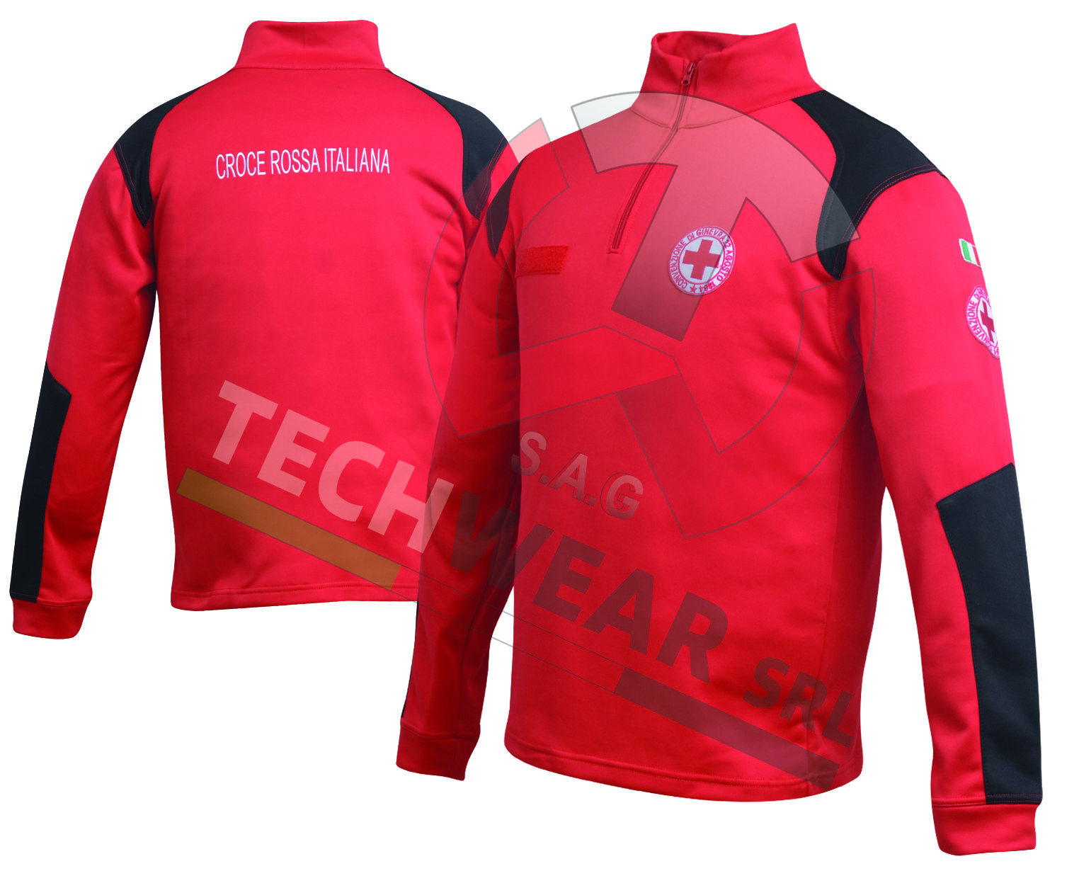 PILE CROCE ROSSA CON INSERTI NERI - immagine 2